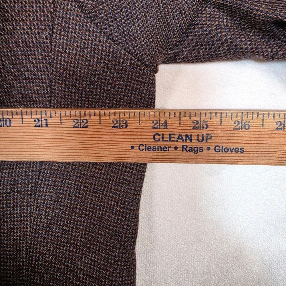 Pronto Uomo Lambswool Blazer Men's 44 Long Brown Houndstooth Sport Coat
